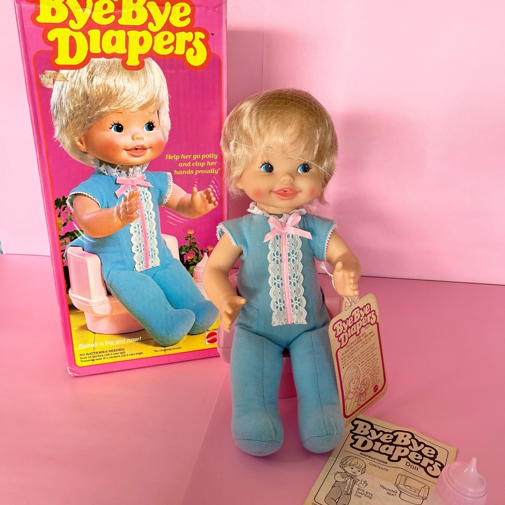 Vintage 1981 Mattel BYE BYE DIAPERS Doll